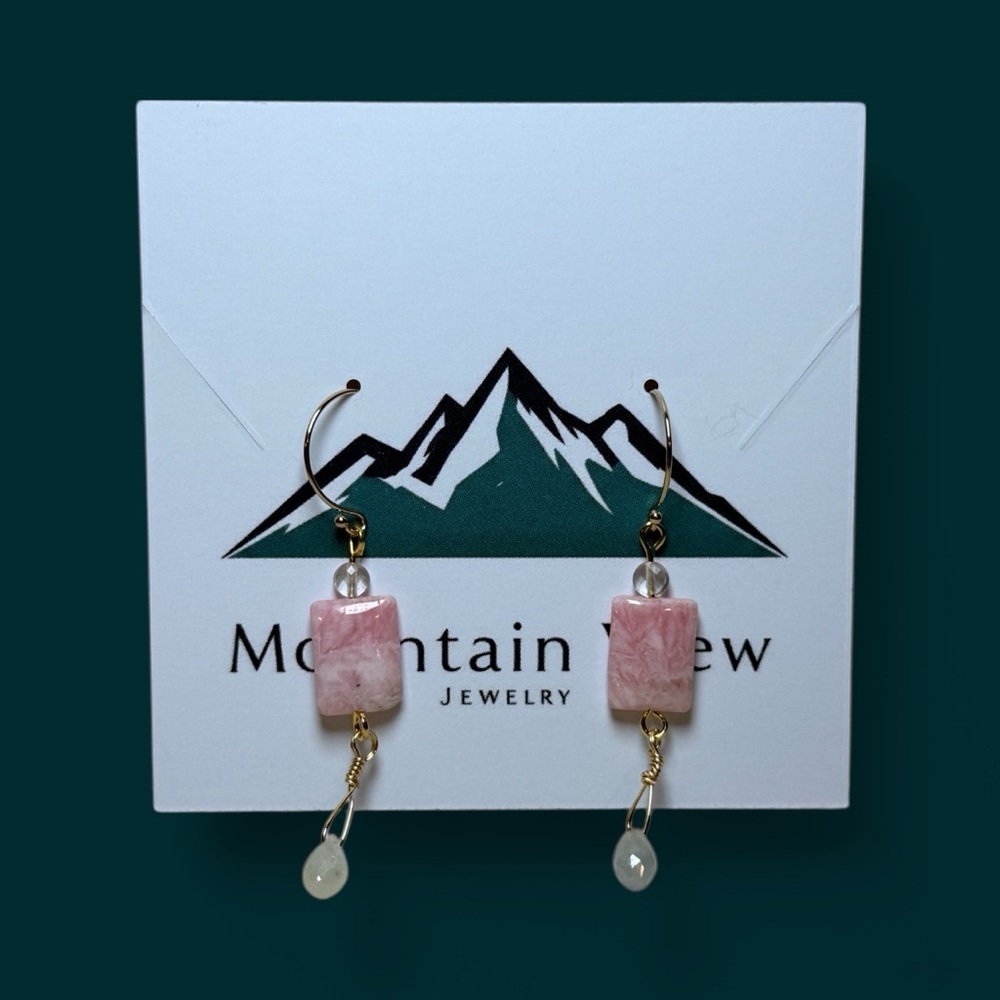 Gemstone dangle earrings‎ - Picture 3 of 3